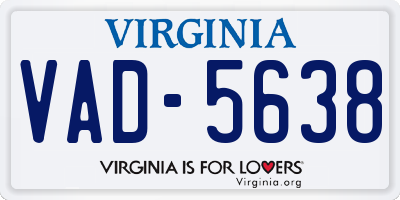 VA license plate VAD5638