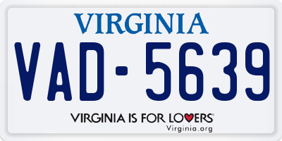 VA license plate VAD5639