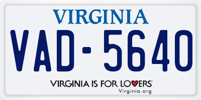 VA license plate VAD5640