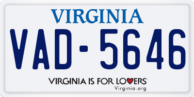VA license plate VAD5646