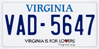 VA license plate VAD5647