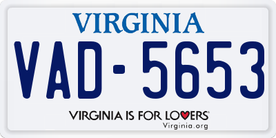VA license plate VAD5653
