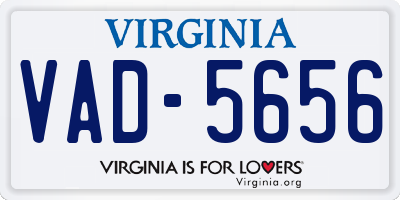 VA license plate VAD5656