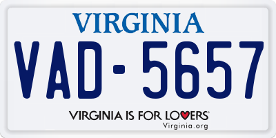 VA license plate VAD5657