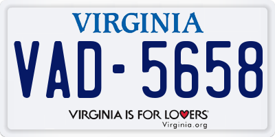 VA license plate VAD5658