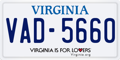 VA license plate VAD5660