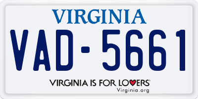 VA license plate VAD5661