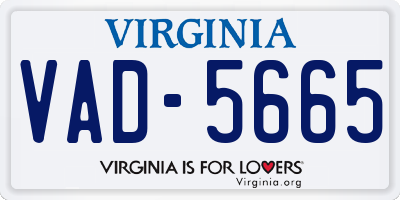 VA license plate VAD5665