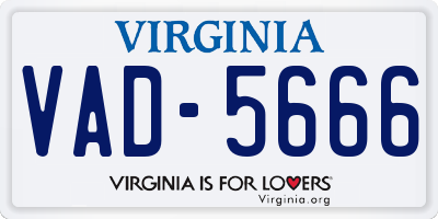 VA license plate VAD5666