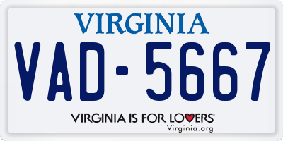 VA license plate VAD5667