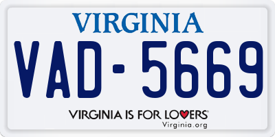 VA license plate VAD5669