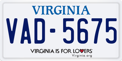 VA license plate VAD5675