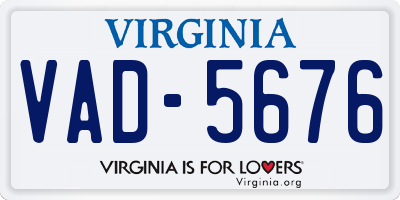 VA license plate VAD5676