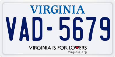 VA license plate VAD5679