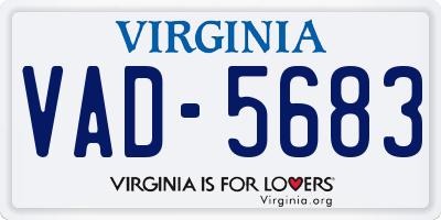 VA license plate VAD5683