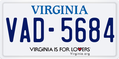 VA license plate VAD5684
