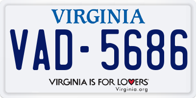 VA license plate VAD5686