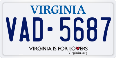 VA license plate VAD5687