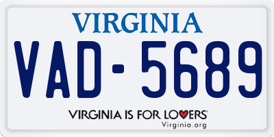 VA license plate VAD5689