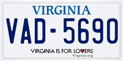 VA license plate VAD5690