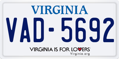 VA license plate VAD5692