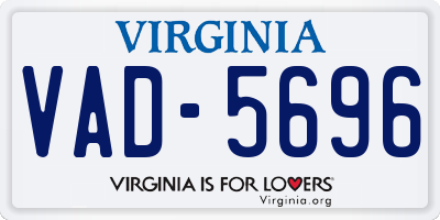 VA license plate VAD5696