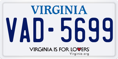 VA license plate VAD5699