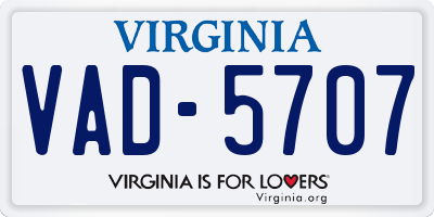 VA license plate VAD5707