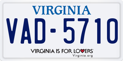 VA license plate VAD5710