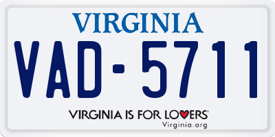 VA license plate VAD5711