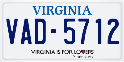 VA license plate VAD5712