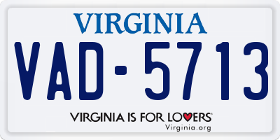 VA license plate VAD5713