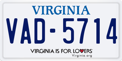 VA license plate VAD5714