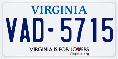 VA license plate VAD5715