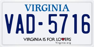 VA license plate VAD5716