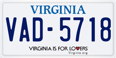 VA license plate VAD5718