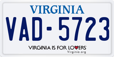 VA license plate VAD5723