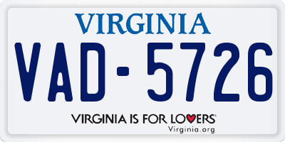 VA license plate VAD5726