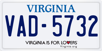 VA license plate VAD5732
