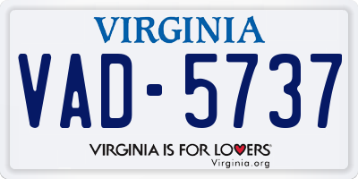 VA license plate VAD5737