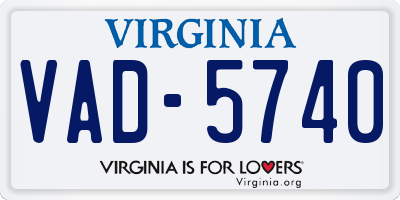 VA license plate VAD5740