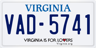 VA license plate VAD5741