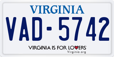 VA license plate VAD5742