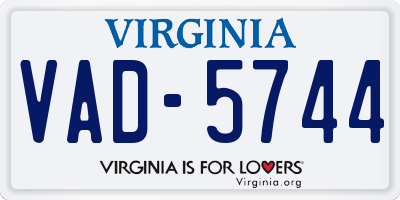 VA license plate VAD5744