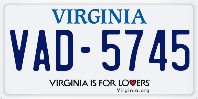 VA license plate VAD5745