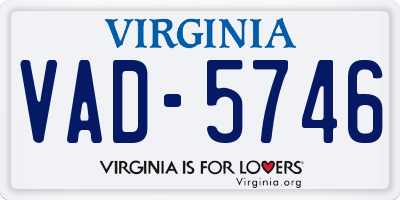 VA license plate VAD5746