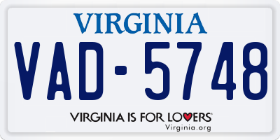 VA license plate VAD5748