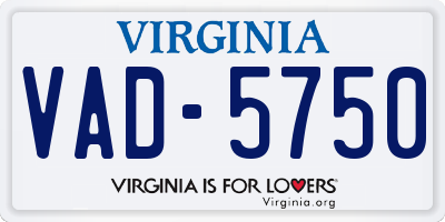 VA license plate VAD5750