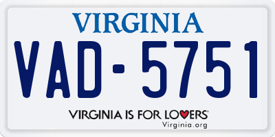 VA license plate VAD5751