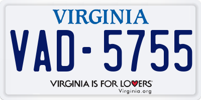 VA license plate VAD5755